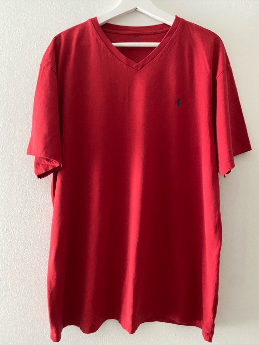 Polo by Ralph Lauren Red V-Neck Short Sleeve Tee with Navy Pony